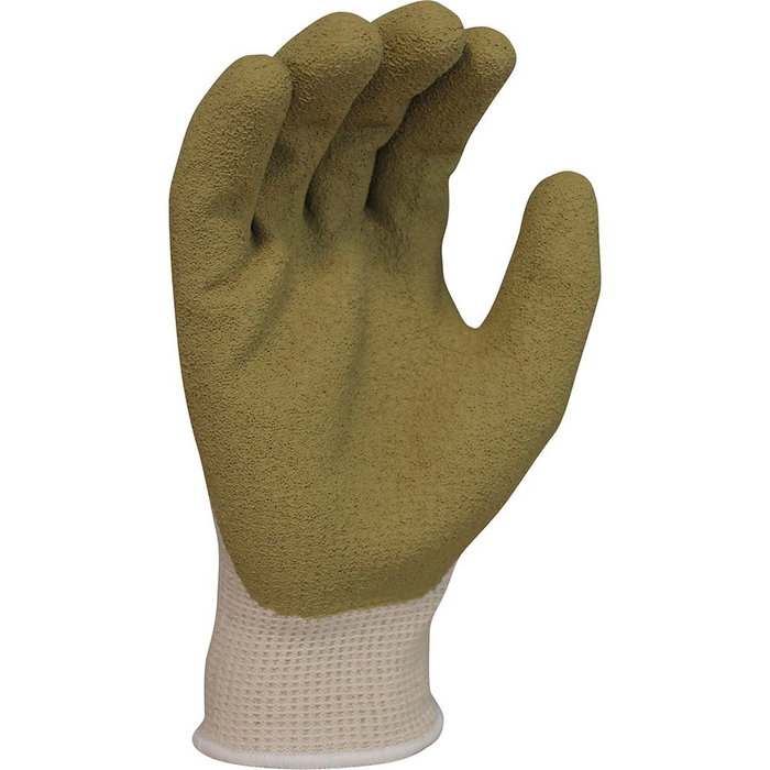Juba Guante de Trabajo Poliéster/Algodón Reciclado T-11, Palma Látex Rugoso, Agarre Sólido, Durabilidad, Protección Sanitized, Resistente al Calor, Verde Oliva