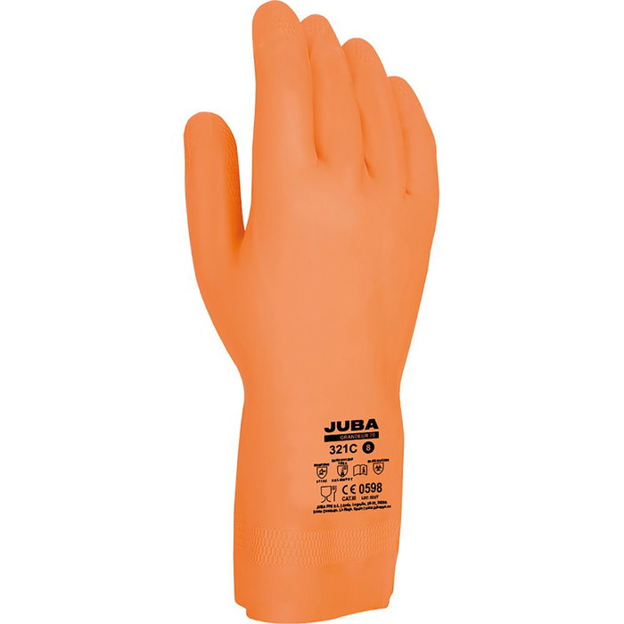JUBA Guante de trabajo Grandeur 70, látex/neopreno con interior flocado algodón bacteriostático, talla 10 naranja para industria química, cárnica, pesada, construcción y limpieza JUBA Guante de trabajo Grandeur 70, látex/neopreno con interior flocado algodón bacteriostático, talla 10 naranja para industria química, cárnica, pesada, construcción y limpieza