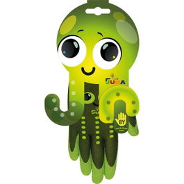 Juba Guante infantil de nailon con palma recubierta de látex rugoso Verde, talla 4 años
