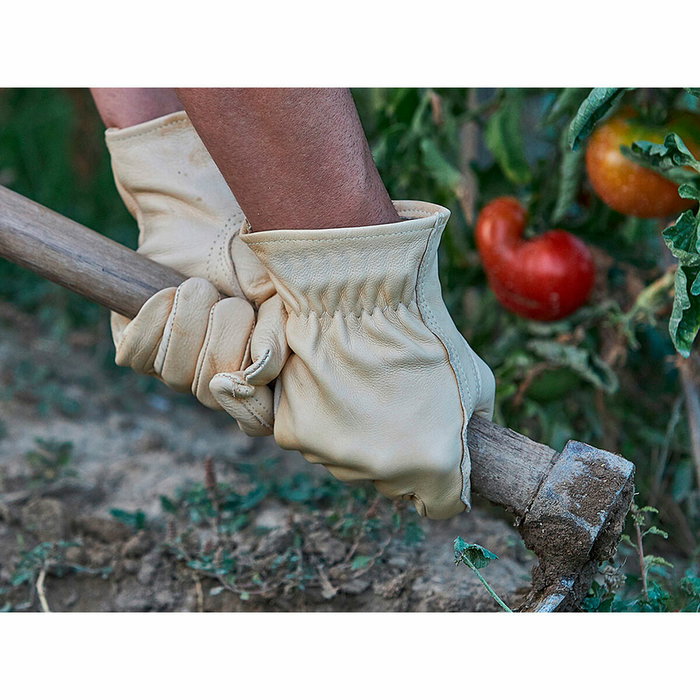 Juba Guante de piel flor de vacuno reforzado para jardinería, talla 10