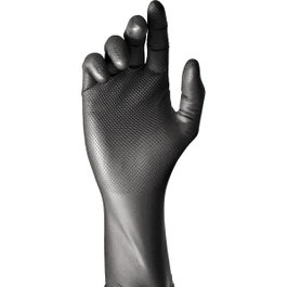 Juba Guante de nitrilo negro sin polvo talla 11, caja de 50 uds