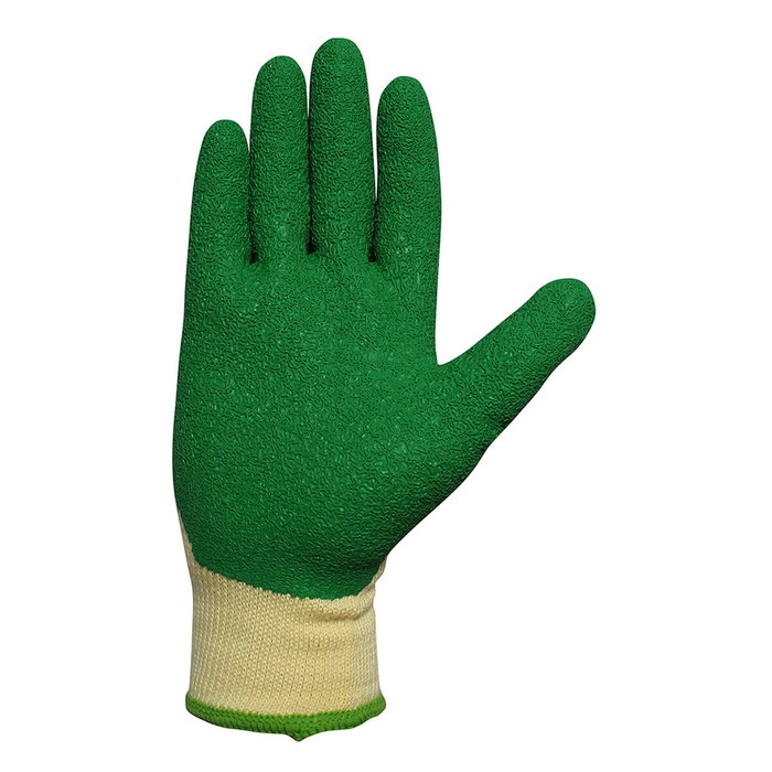 Juba Guante de poliéster con palma de látex talla 7 verde