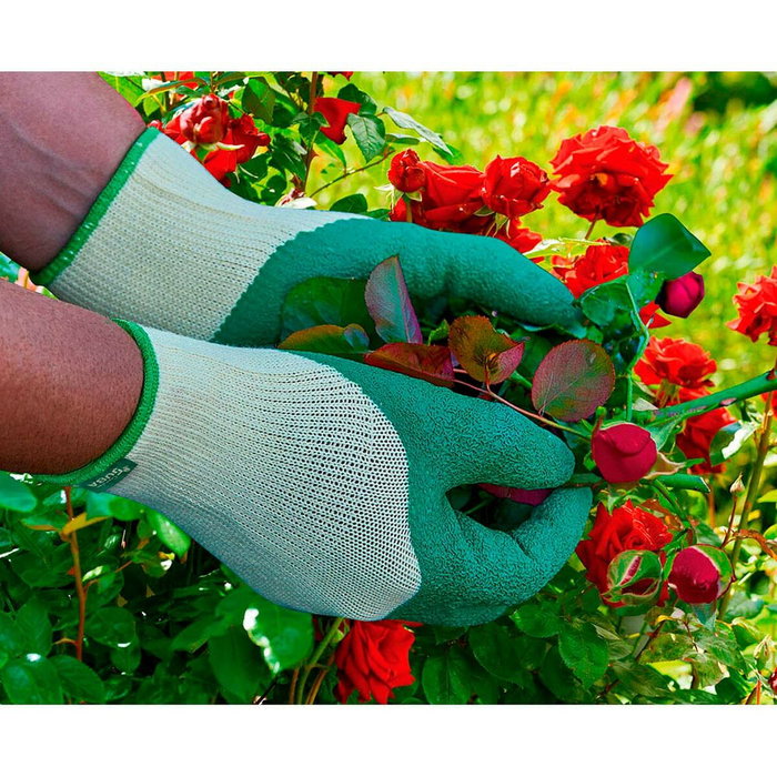 Juba Guante de poliéster con palma de látex para jardinería T-08 Verde