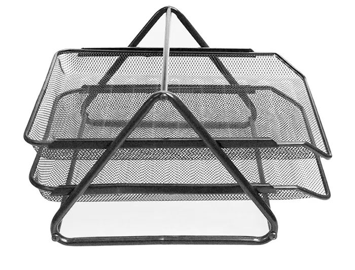 Q-connect Bandeja Sobremesa Metálica Rejilla gxa100 Negra 2 Bandejas Movibles 300x185x350 mm