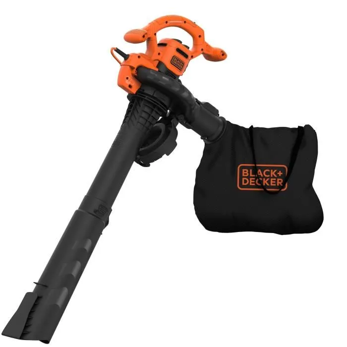 Black+Decker Aspirador Soplador con Cable BEBL260-QS 2600W Capacidad 40L Volumen de aspiración 11,8m3/min