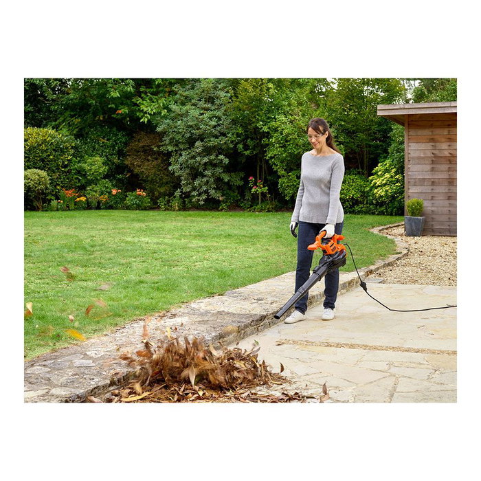 Black+Decker Aspirador Soplador con Cable BEBL260-QS 2600W Capacidad 40L Volumen de aspiración 11,8m3/min