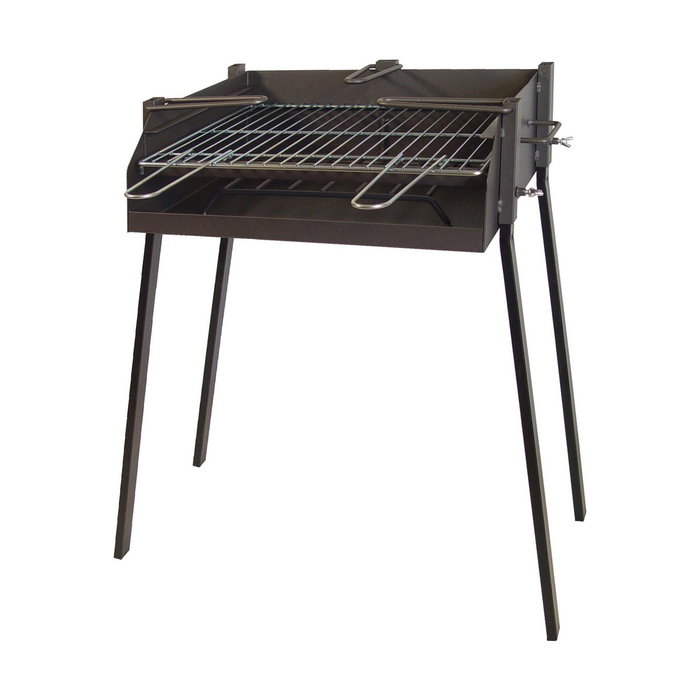 El Zorro Barbacoa cuadrada con soporte para paella 50 x 40 x 75 cm