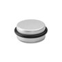 Inofix Tope de Puerta con Tórica Metal y Silicona Acabado Madera Cromo Mate Fijación Adhesivo Blister Ø4,6x1,8 cm