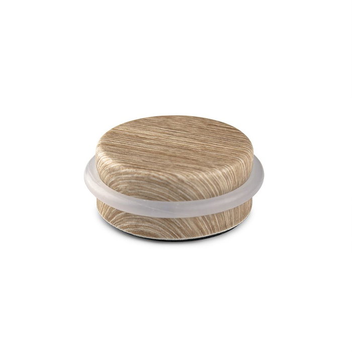 Inofix Tope de puerta con tórica de metal y silicona acabado nogal americano fijación adhesivo medida Ø4,6 x 1,8 cm Inofix Tope de puerta con tórica de metal y silicona acabado nogal americano fijación adhesivo medida Ø4,6 x 1,8 cm