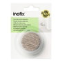 Inofix Tope de puerta con tórica metal y silicona acabado madera olivo mediterráneo Ø4,6 x 1,8 cm