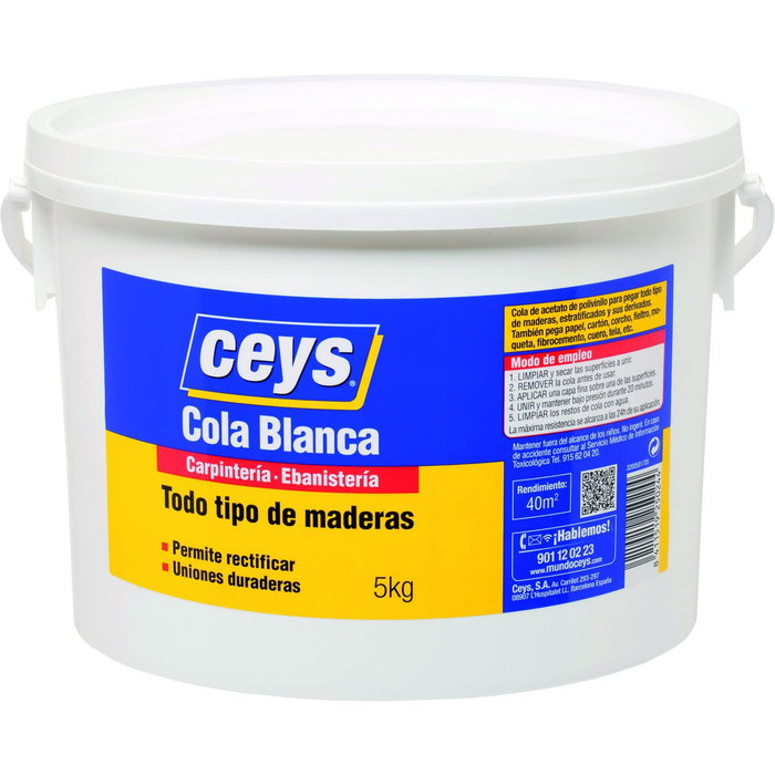 Ceys Cola blanca madera bote 5 kg