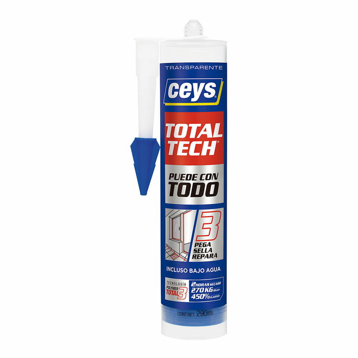 Ceys Adhesivo sellador total tech transparente 290 ml Ceys Adhesivo sellador total tech transparente 290 ml