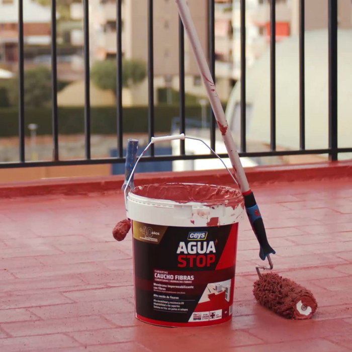 Ceys Aguastop caucho fibras rojo 5 kg