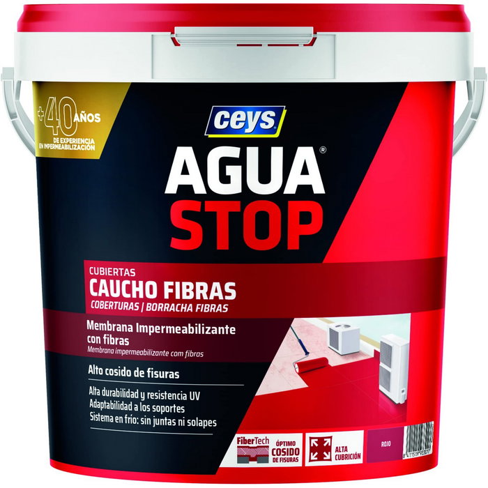 Ceys Aguastop caucho fibras rojo 5 kg
