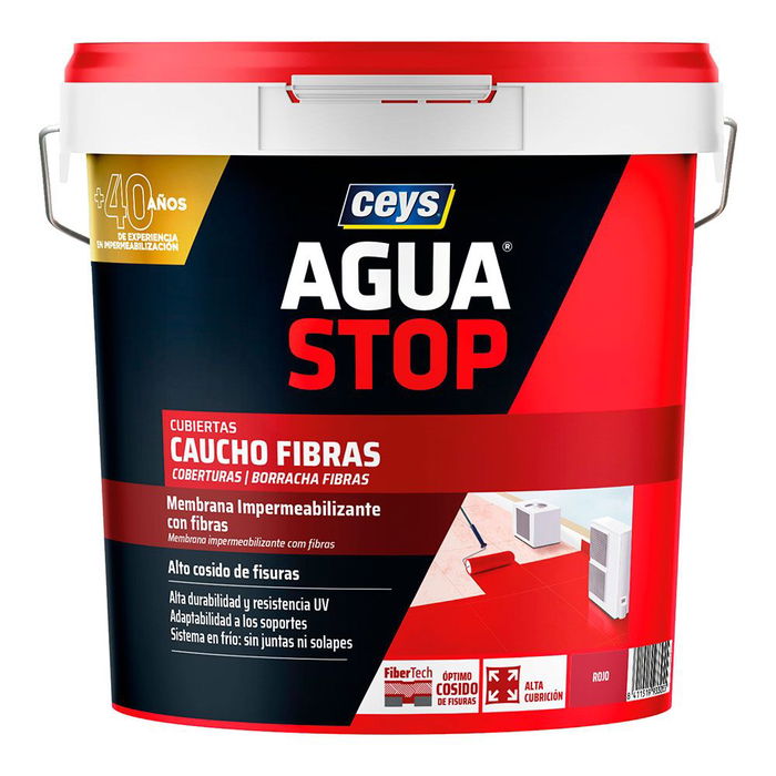 Ceys Aguastop Caucho Fibras Impermeabilizante Rojo 20 kg Ceys Aguastop Caucho Fibras Impermeabilizante Rojo 20 kg