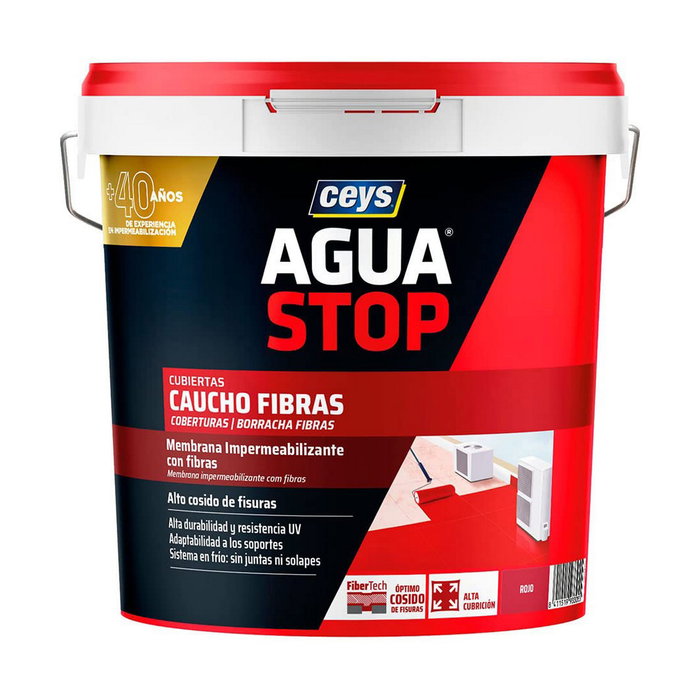 Ceys Aguastop caucho fibras rojo 20 kg