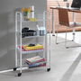 Metaltex Carrito Multiusos con 4 Cestos y 4 Ruedas Blanco, Medidas 41 x 23 x 84 cm