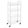 Metaltex Carrito Multiusos con 4 Cestos y 4 Ruedas Blanco, Medidas 41 x 23 x 84 cm