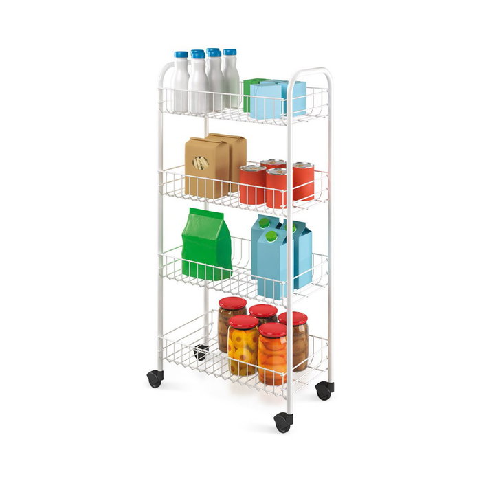 Metaltex Carrito multiuso con 4 cestos blanco 41 x 23 x 84 cm