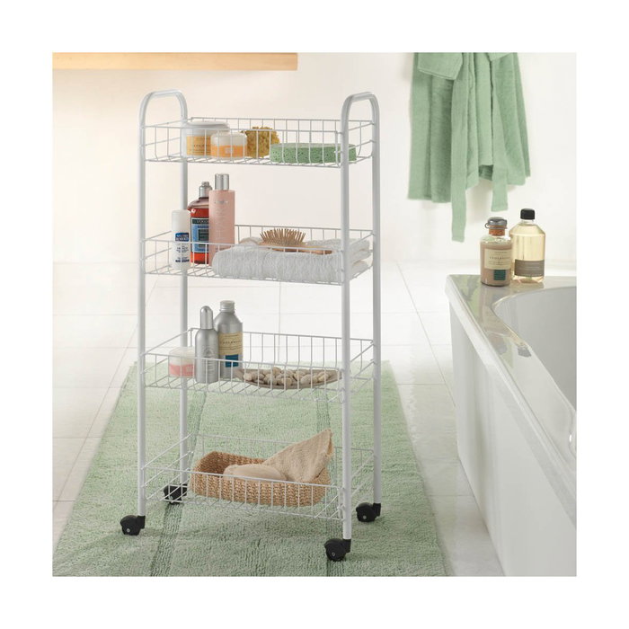Metaltex Carrito multiuso con 4 cestos blanco 41 x 23 x 84 cm
