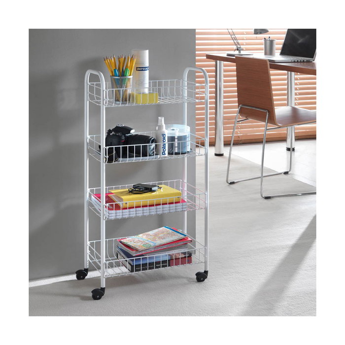 Metaltex Carrito multiuso con 4 cestos blanco 41 x 23 x 84 cm
