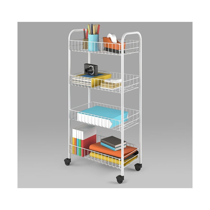 Metaltex Carrito multiuso con 4 cestos blanco 41 x 23 x 84 cm