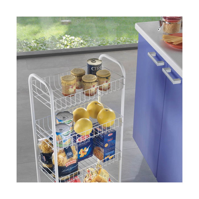 Metaltex Carrito multiuso con 4 cestos blanco 41 x 23 x 84 cm