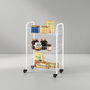 Metaltex Carrito Multiusos con 3 Cestos y 4 Ruedas, Blanco, 41 x 23 x 63 cm, Carro de Organización