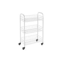 Metaltex Carrito multiuso con 3 cestos, blanco
