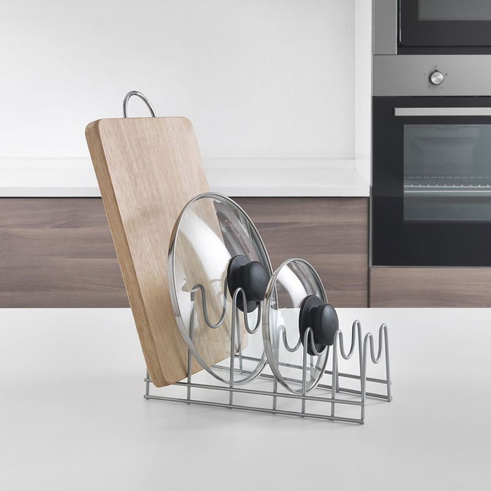 Metaltex Soporte Lido para Platos, Tapaderas y Tablas de Corte 29 x 50 x 17 cm