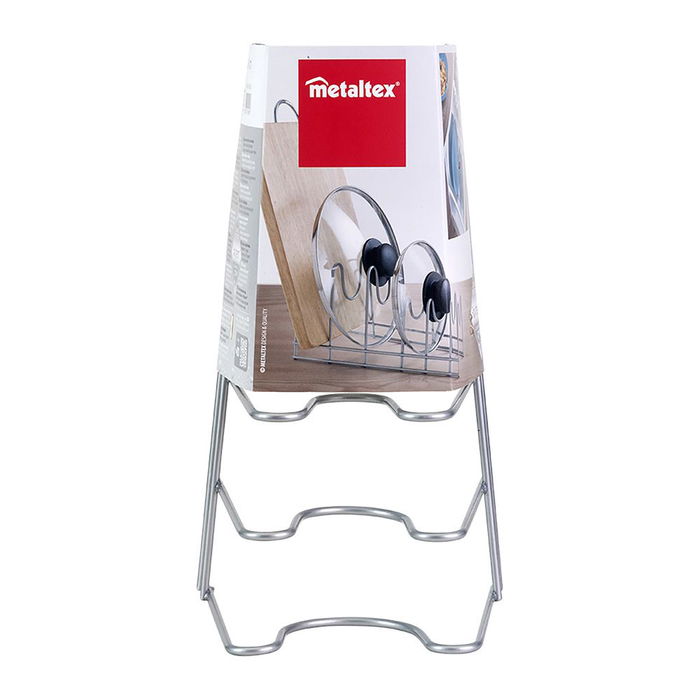 Metaltex Soporte Lido para Platos, Tapaderas y Tablas de Corte 29 x 50 x 17 cm