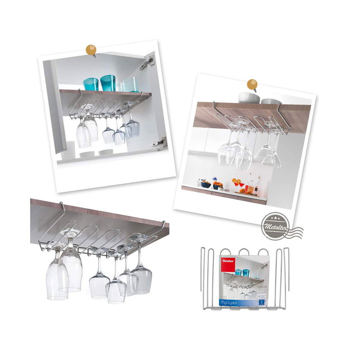 Metaltex Colgador estante My-crystal para copas 38 x 26 x 7 cm Metaltex Colgador estante My-crystal para copas 38 x 26 x 7 cm