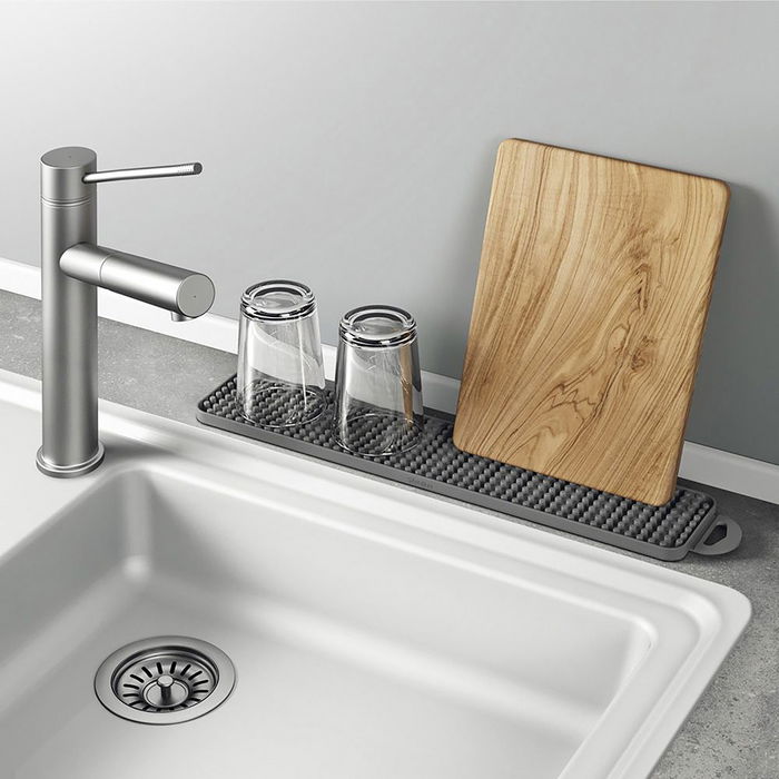 Metaltex Gravity slim Escurreplatos reversible Peva Gris 40 x 8 cm