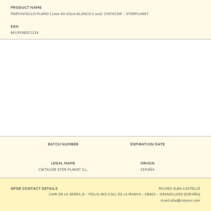 Cintacor Portavisillo Extensible Plano Blanco ø1,1 x 40 - 65 cm 2 uds Cintacor Portavisillo Extensible Plano Blanco ø1,1 x 40 - 65 cm 2 uds