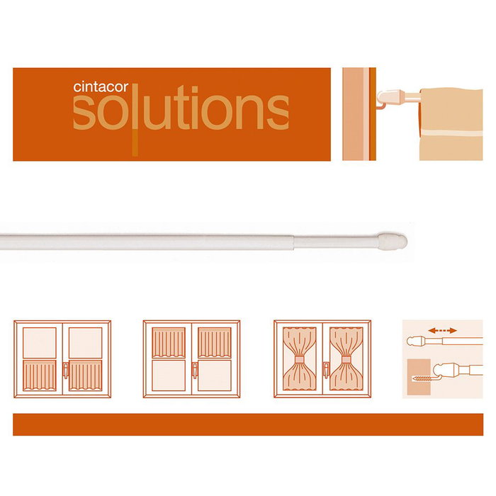 Cintacor Portavisillo Plano Extensible Blanco Ø1,1 x 60 - 105 cm (2 uds)