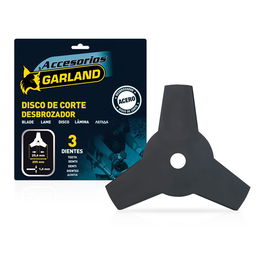 Garland 7100255143 Cuchilla 3D para Desbrozadora 255 x 25,4 x 1,4 mm