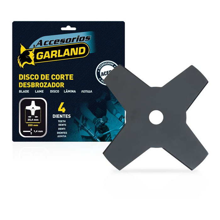 Garland Cuchilla 4D para desbrozadora 255 x 25,4 x 1,4 mm Garland Cuchilla 4D para desbrozadora 255 x 25,4 x 1,4 mm