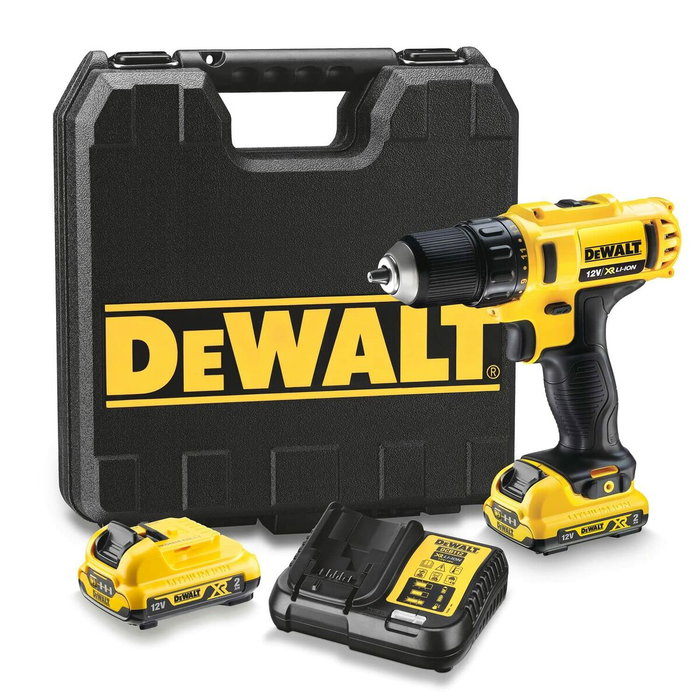 DeWalt DCD710D2-QW Taladro Atornillador 10,8V con 2 Baterías de 2 Ah y Maleta