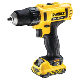 DEWALT Taladro Atornillador XR 10,8V DCD710D2-QW 10mm con Maletín, 2 Baterías Li-ion 2.0Ah y Cargador - 15 Posiciones de Par, Luz LED