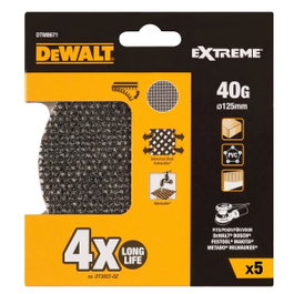 Dewalt Lijas de malla para lijadoras orbitales ø125 mm, grano 40, 5 uds