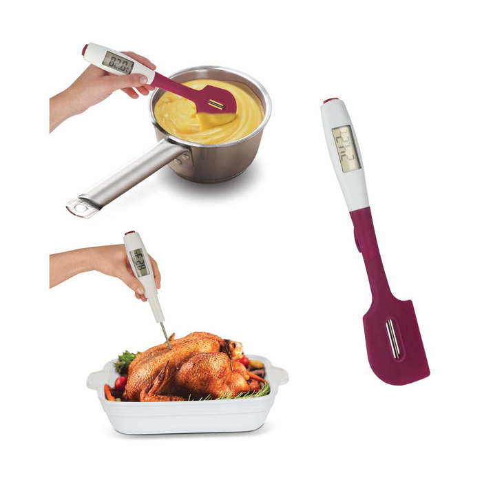 Metaltex Espátula de silicona con termómetro digital extraíble de 30 cm Metaltex Espátula de silicona con termómetro digital extraíble de 30 cm