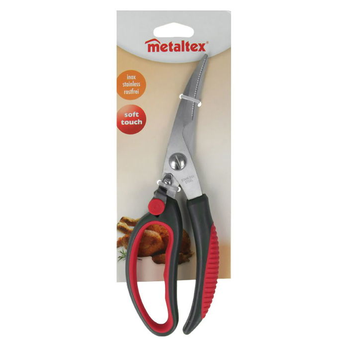 Metaltex Tijera para Aves 23 cm Acero Inoxidable con Cierre de Seguridad Doble Inyección Metaltex Tijera para Aves 23 cm Acero Inoxidable con Cierre de Seguridad Doble Inyección