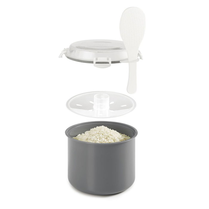 Metaltex Cocedor de Arroz y Cereales para Microondas, Capacidad 2.2L, 20.5x17x16cm