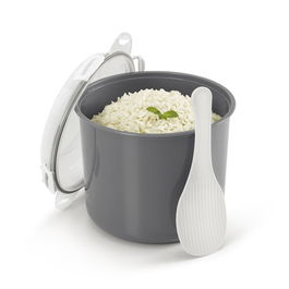 Metaltex Cocedor de Arroz y Cereales para Microondas, Capacidad 2.2L, 20.5x17x16cm