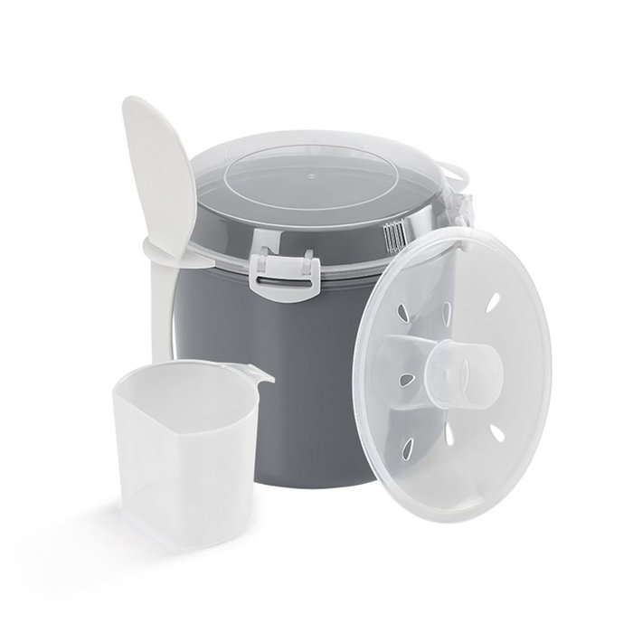 Metaltex Cocedor de Arroz y Cereales para Microondas, Capacidad 2.2L, 20.5x17x16cm