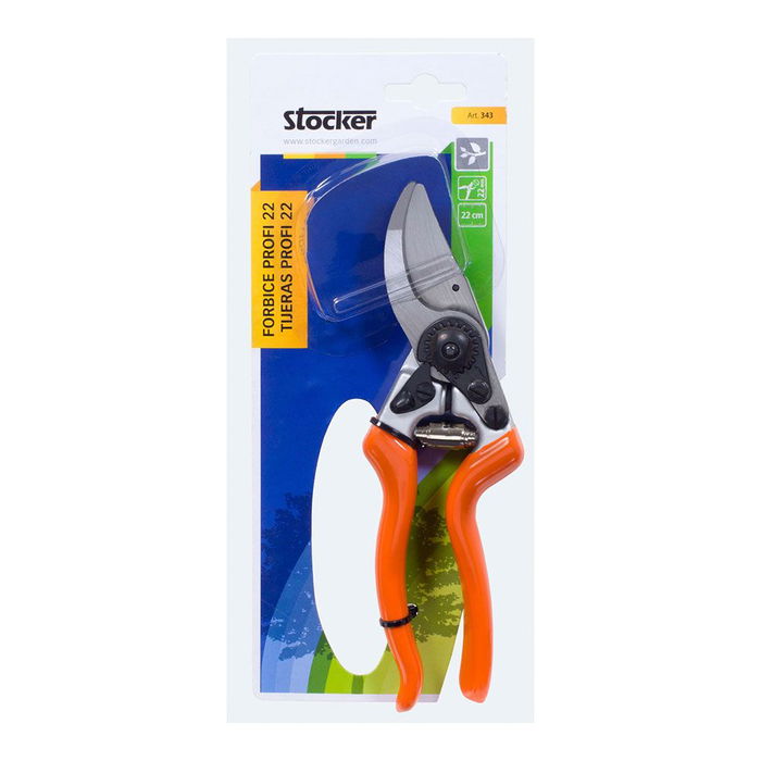 Stocker Tijera Profi Bypass 22. Tijera de Poda Profesional y de Aficionado. Longitud 22 cm. Diámetro Corte 22 mm. Mangos Aluminio Forjado PVC. Ergonómica. Stocker Tijera Profi Bypass 22. Tijera de Poda Profesional y de Aficionado. Longitud 22 cm. Diámetro Corte 22 mm. Mangos Aluminio Forjado PVC. Ergonómica.