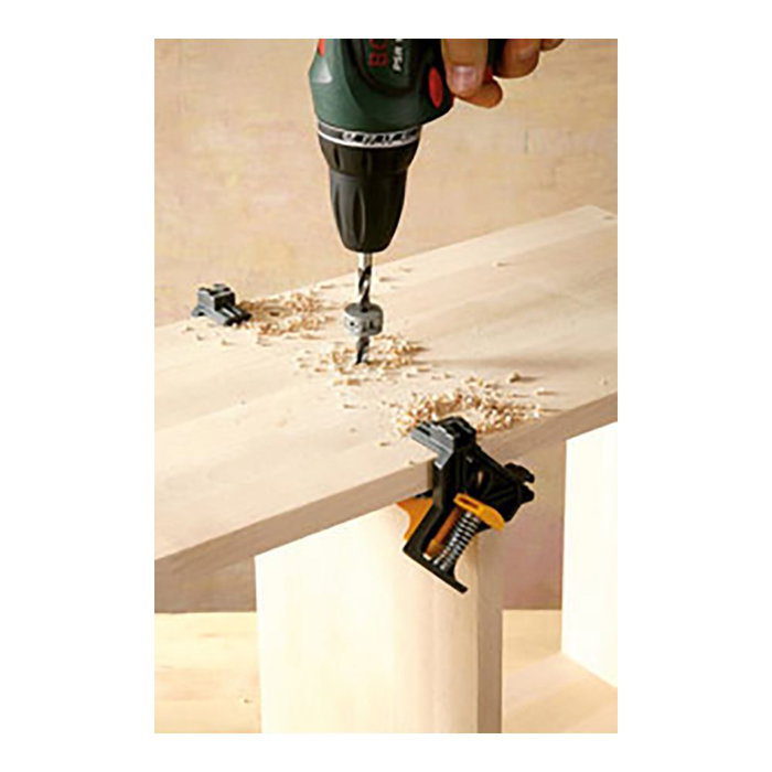 Wolfcraft Sargento para esquinas 3051000 para fijar tablas en ángulo de 90°, hasta 22 mm, fijación monomanual