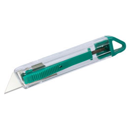 Wolfcraft Cúter de seguridad de plástico con cuchilla trapezoidal