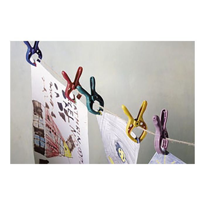 Wolfcraft Pinza Mini de Resorte Microfix, 20 mm, Para Maquetas y Fijación Precisa de Objetos Delicados, Colores Surtidos