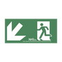 Normaluz B11141 Cartel Evacuación Abajo Izquierda, PVC 0.7mm Clase B, Señal de Seguridad 32x16 cm, Rótulo Indicador